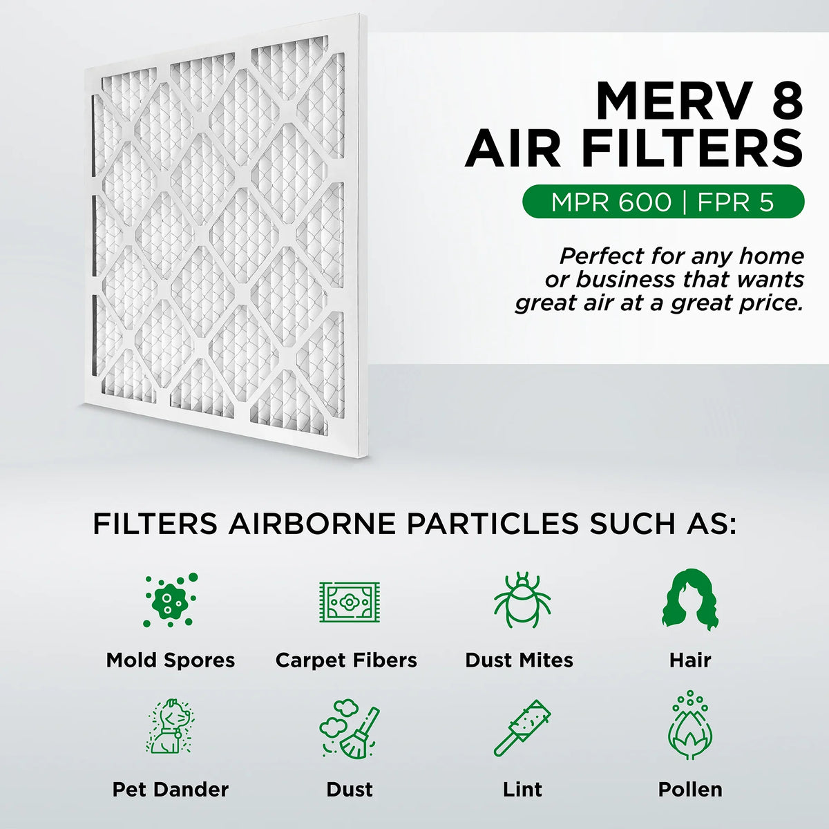 Pamlico Air 21-1/2 x 23-5/16 x 1 MERV 8 Pleated AC Furnace Air Filters. Case of 12. Actual Sizeize: 21-1/2 x 23-5/16 x 3/4