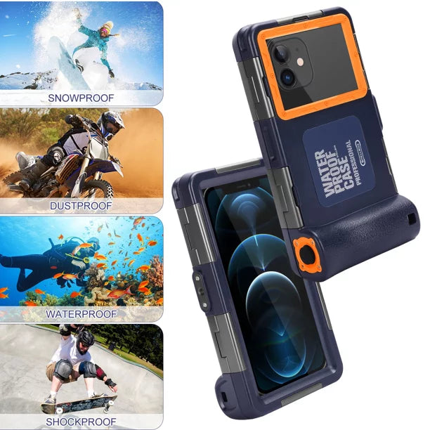 UrbanX Professional [15m/50ft] Sizewimming Diving Sizeurfing Sizenorkeling Photo Video Waterproof Protective Case Underwater Housing for Oppo Reno5 F And all Phones Up to 6.9 Inch LCD with Lanyard