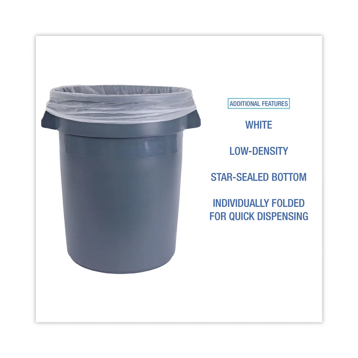 Boardwalk Linear Low Density Industrial Trash Bags, 60 gal, 0.9 mil, 38 x 58, Ivory, 100/Carton
