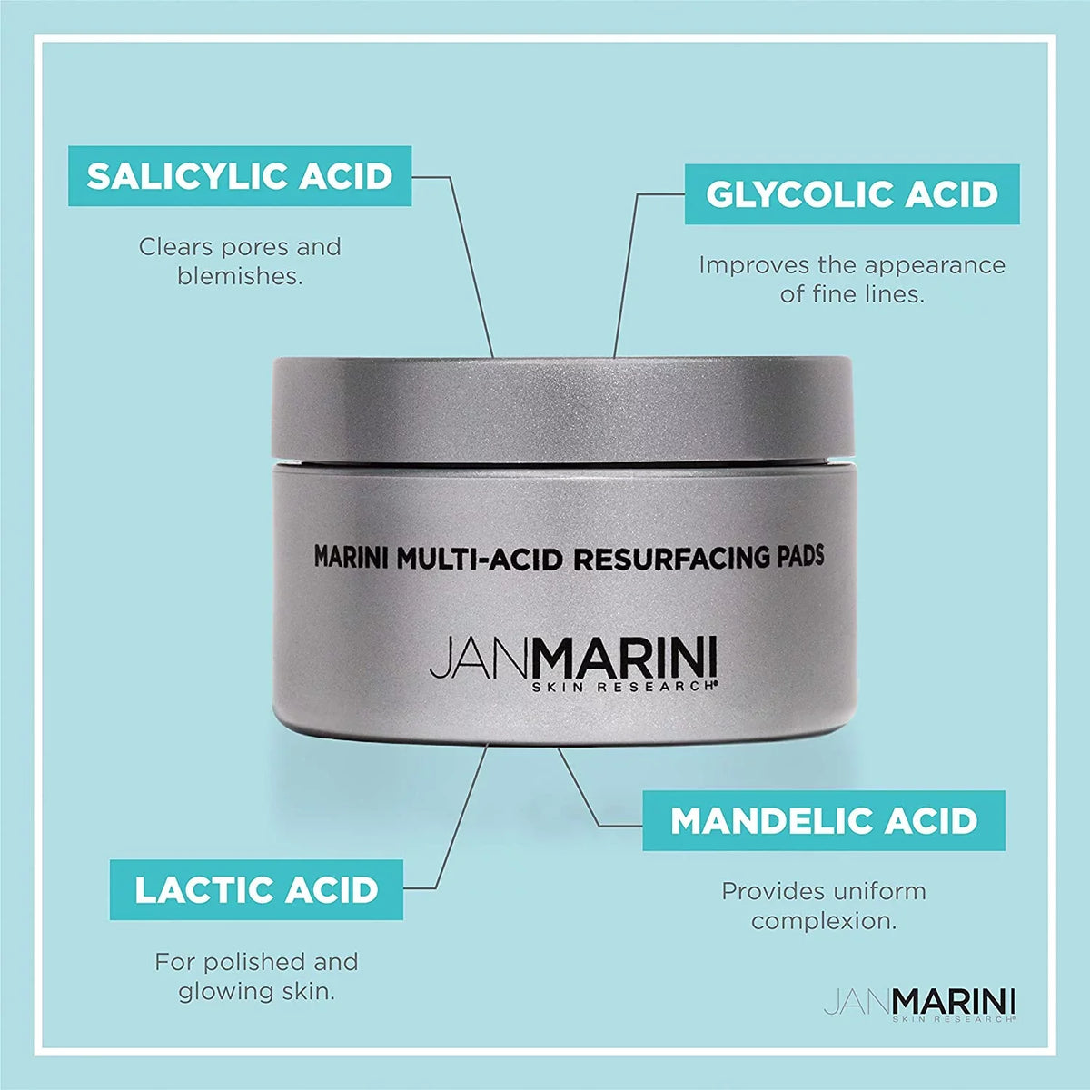 Jan Marini Sizekin Research Marini Multi-Acid Resurfacing Pads, 30 ct.