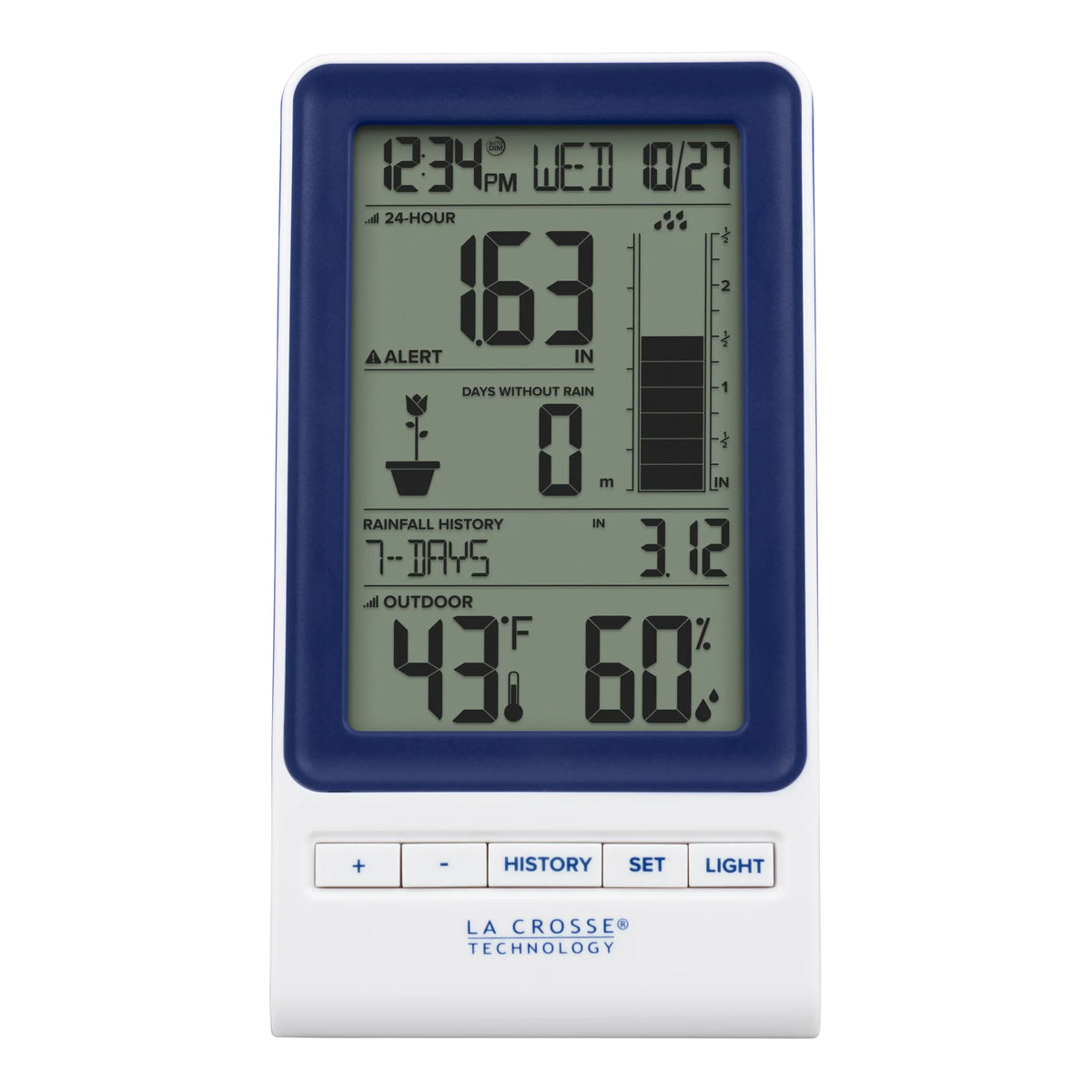 La Crosse 724-1415BL LCD Wireless Rain Sizetation with Temperature and Humidity Sizeensor