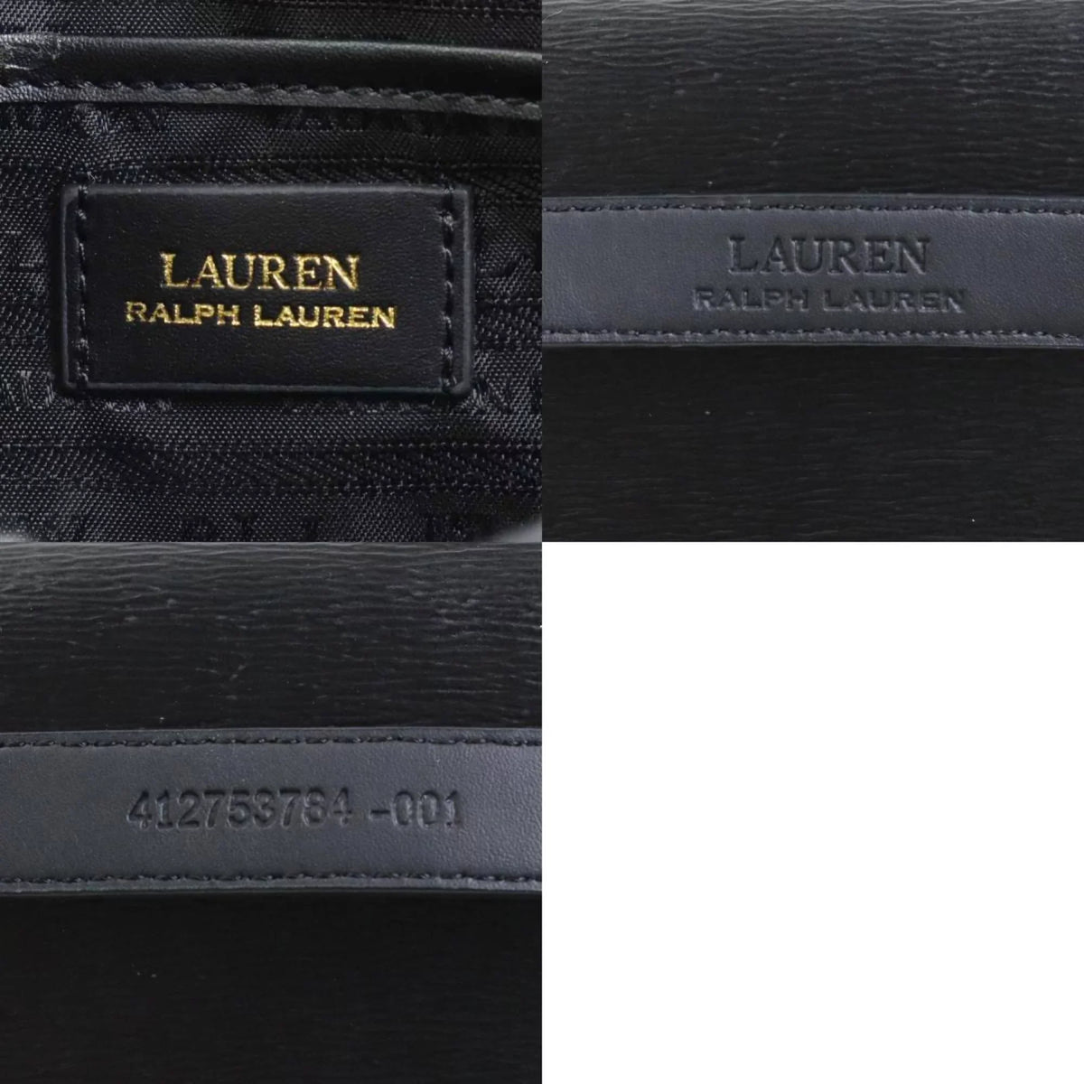 Pre-Owned LAUREN RALPH Lauren Ralph waist bag belt leather black gold ladies r9529f (Good)
