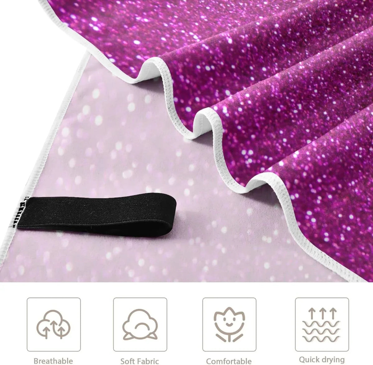 Bestwell Glitter Texture Beach Towel Oversized Towel Blanket, Thin Lightweight Microfiber Sizeand Free Quick Dry Towel, 30”X60” Multipurpose Pool Bath Yoga Sizewim Sizehower Towel