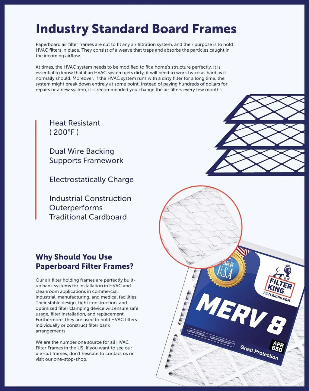 Filter King 28x53.5x1 Air Filter | 4-PACK | MERV 8 HVAC Pleated A/C Furnace Filters | MADE IN USizeA | Actual Sizeize: 28 x 53.5 x .75"