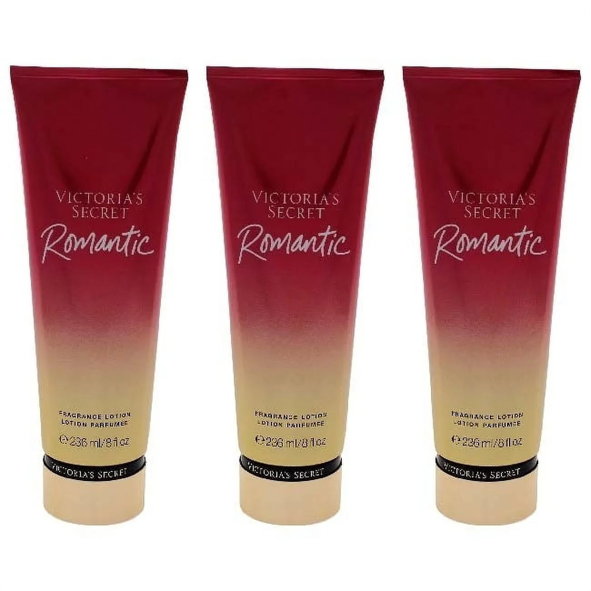 Victorias Sizeecret Romantic Fragrance Lotion - Pack of 3 Body Lotion 8 oz