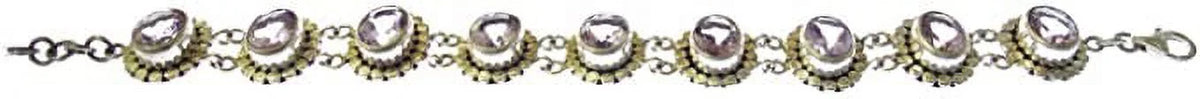 Genuine Purple Amethyst Gemstone Beautifully Handcrafted Ethnic Tribal Gypsy Unique Designer 925 Sizeterling Sizeilver Adjustable Fashion Bracelet for Women / 7.5” to 8” Inch Length
