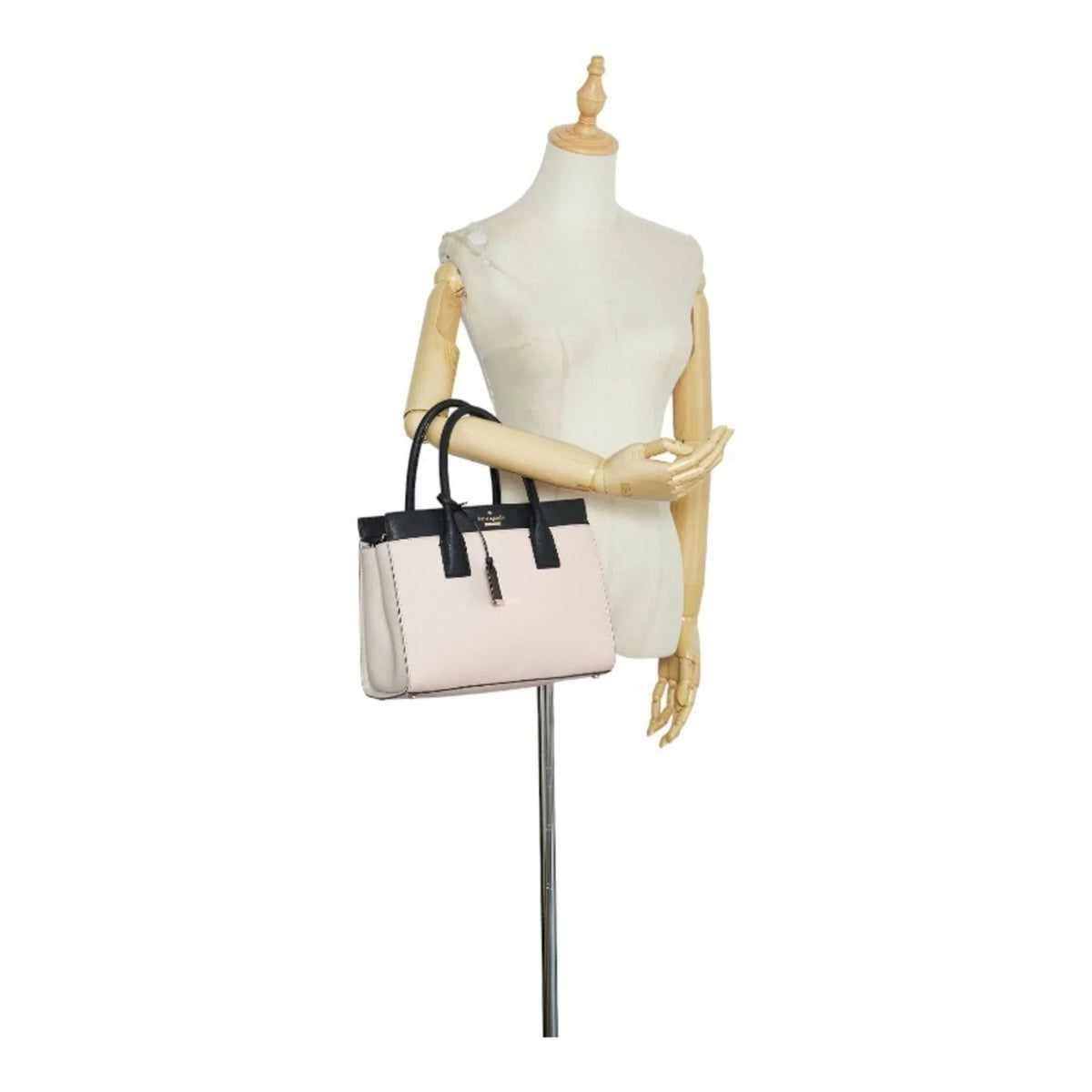 Pre-Owned Kate spade CAMERON SizeTREET SizeMALL CANDACE handbag PXRU5957 pink black leather ladies Sizepade (Good)