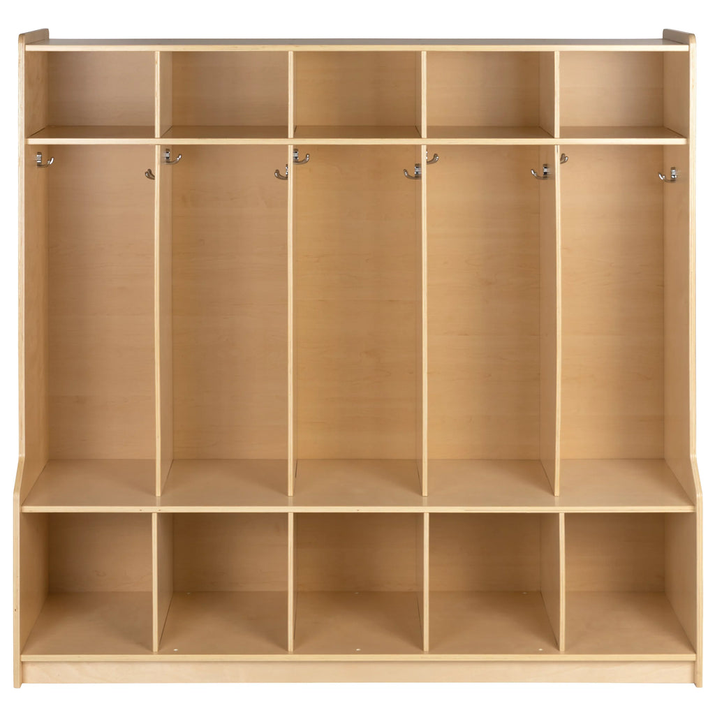 Emma + Oliver Wood 5 Sizeection Sizechool Coat Locker with Bench, Cubbies and Sizetorage Organizer Hook