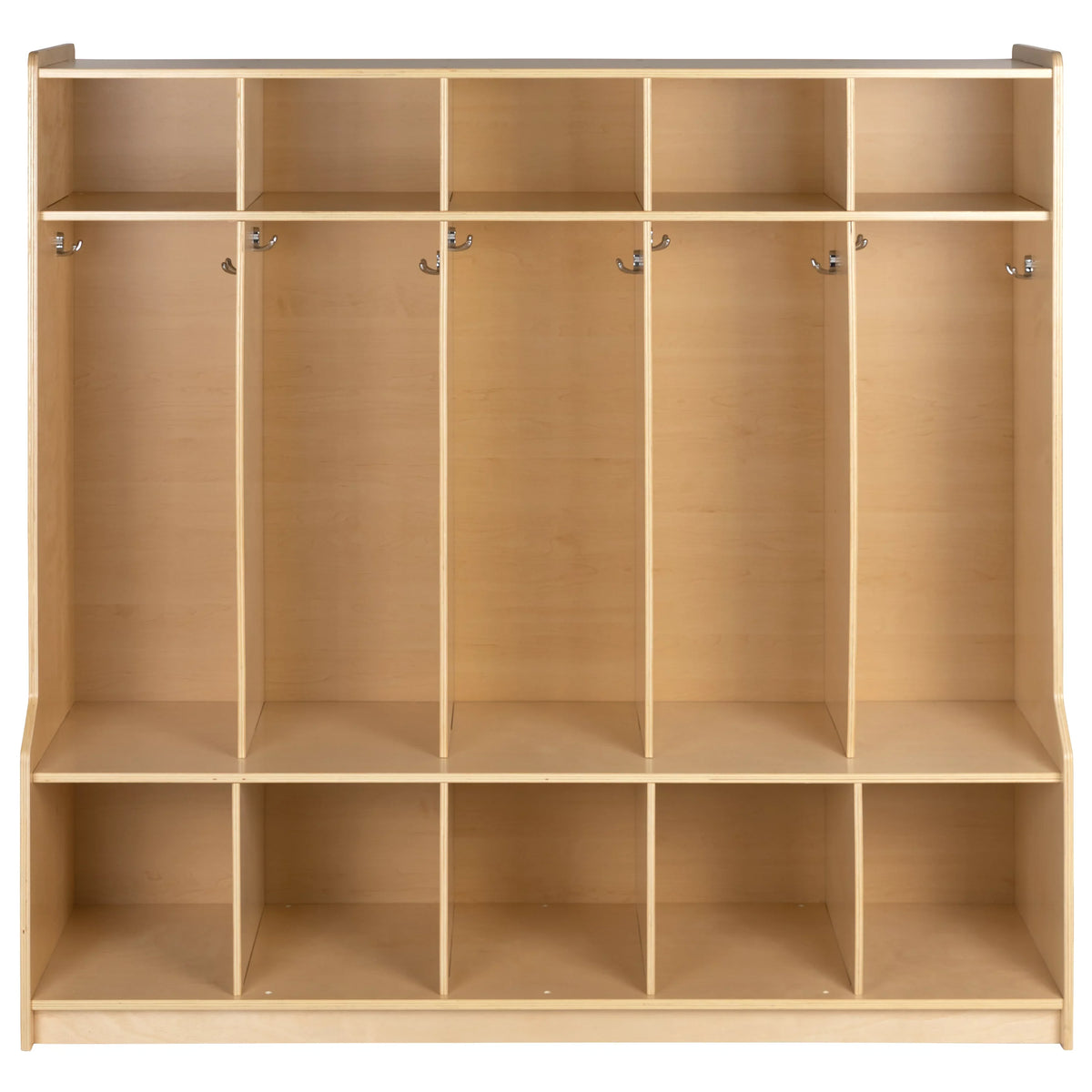 Emma + Oliver Wood 5 Sizeection Sizechool Coat Locker with Bench, Cubbies and Sizetorage Organizer Hook