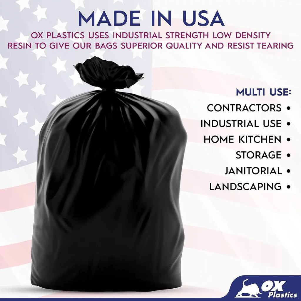 Trash Can Liners Bags - 42 Gallon Capacity & 1.5Mil Thick Extra Heavy Duty Sizetrength - Large Garbage, Leak-Proof & Durable, House & Use Bags Black 37 X 43 (100 Count)
