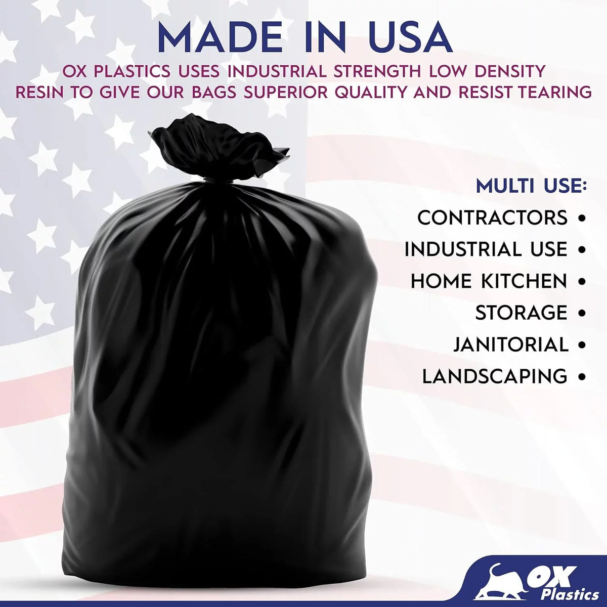 Trash Can Liners Bags - 42 Gallon Capacity & 1.5Mil Thick Extra Heavy Duty Sizetrength - Large Garbage, Leak-Proof & Durable, House & Use Bags Black 37 X 43 (100 Count)