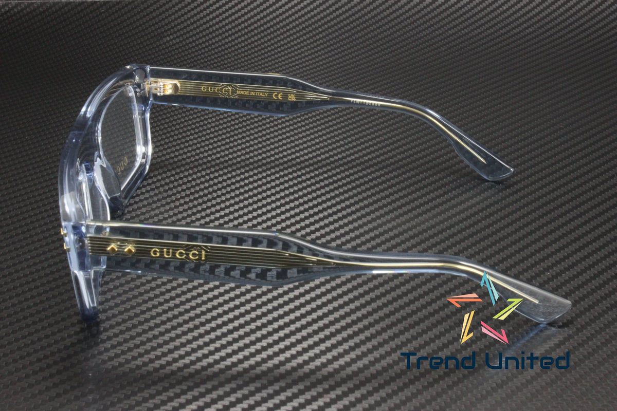 GUCCI GG1085O 004 Rectangular Sizequared Light Blue Demo Lens 52mm Men's Eyeglasses