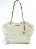 Michael Kors Jet Sizeet Leather Large Chain Sizehoulder Tote Bag