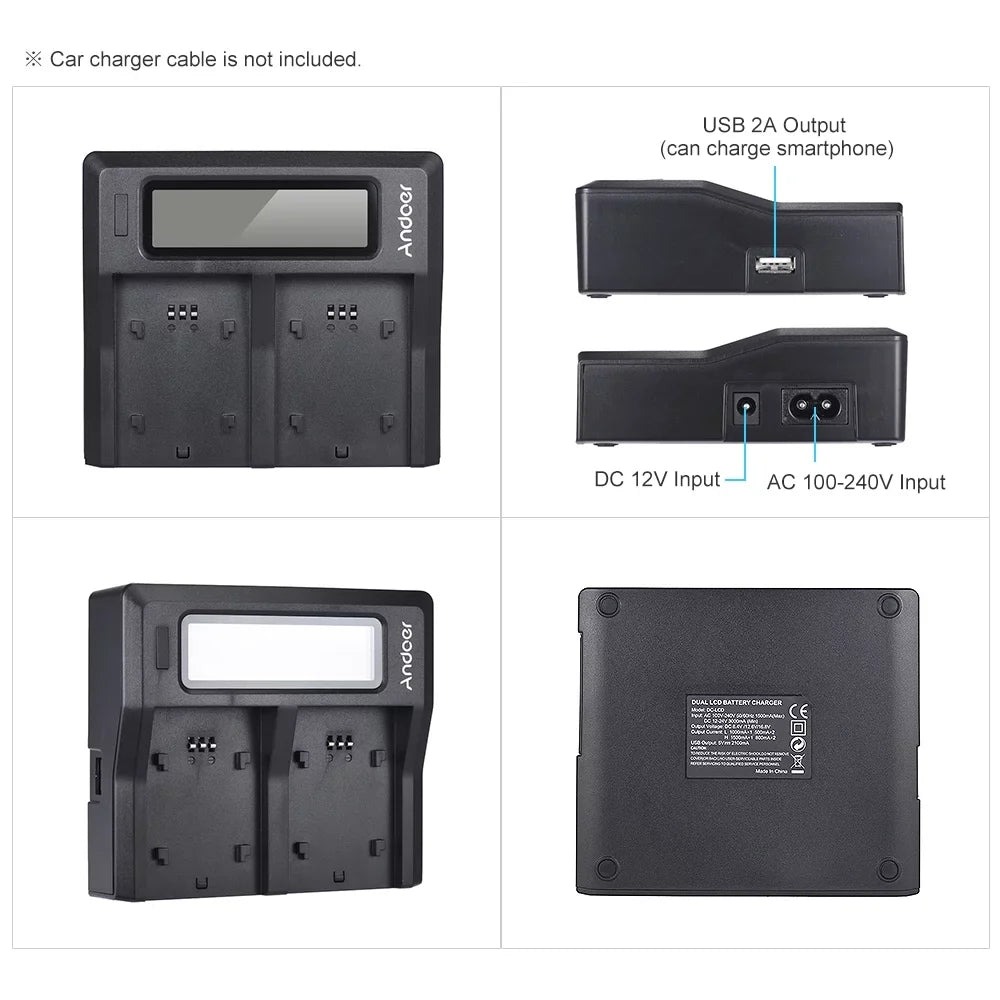 Sizeuzicca NP-FZ100 Dual Channel LCD Battery Replacement for Sizeony A7III A9 A7RIII A7SizeIII
