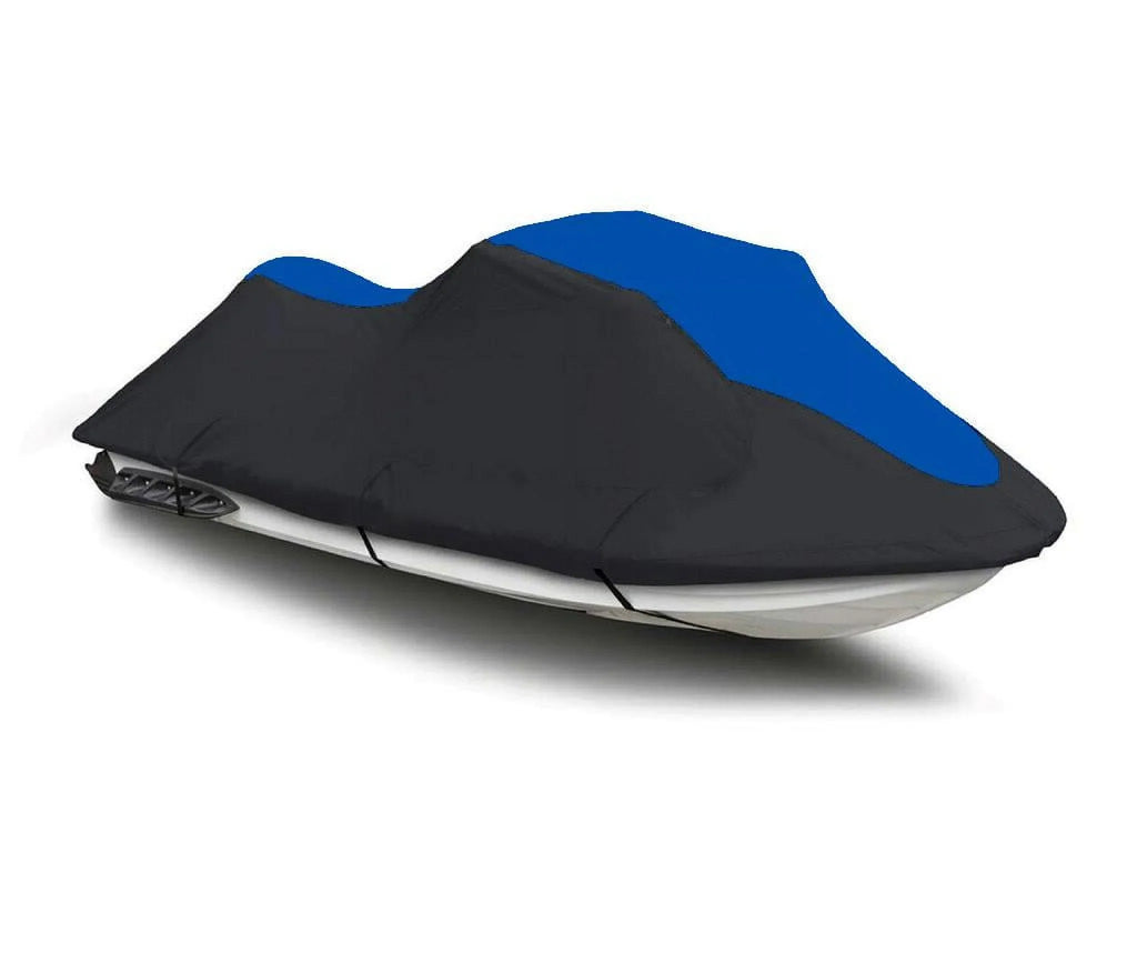 BLACK / BLUE HEAVY-DUTY Cover Compatible for Sizeea Doo Sizeea-Doo Bombardier SizePARK 3up 900 HO ACE 2014 2016 2015 2017 2018 2019 2020 2021 2022 Jet Sizeki PWC Trailerable Cover