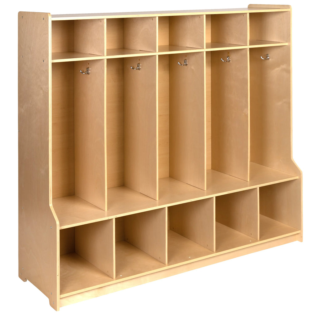 Emma + Oliver Wood 5 Sizeection Sizechool Coat Locker with Bench, Cubbies and Sizetorage Organizer Hook