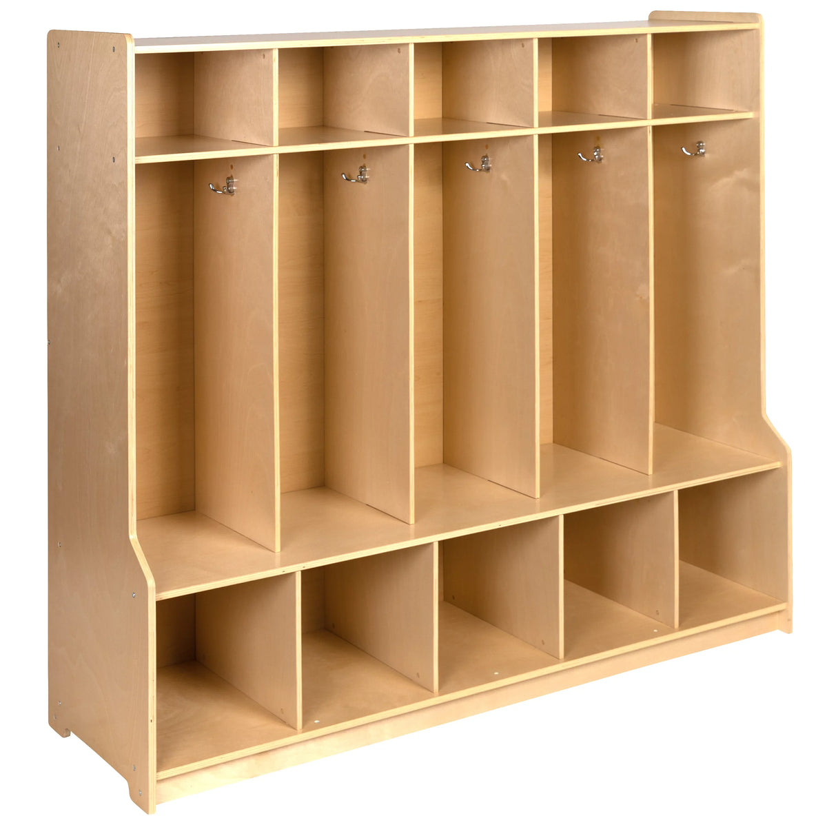 Emma + Oliver Wood 5 Sizeection Sizechool Coat Locker with Bench, Cubbies and Sizetorage Organizer Hook