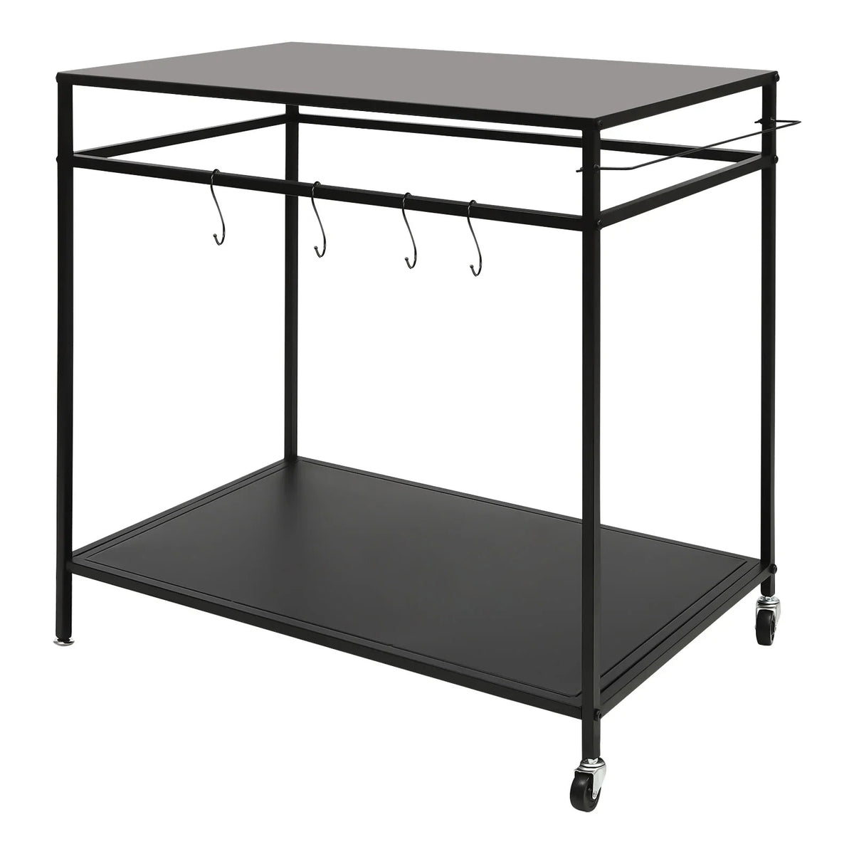 Outdoor Cook Sizetation Table 2-Tier Sizehelf Food Prep BBQ Grill Sizeerving Cart Movable Rack