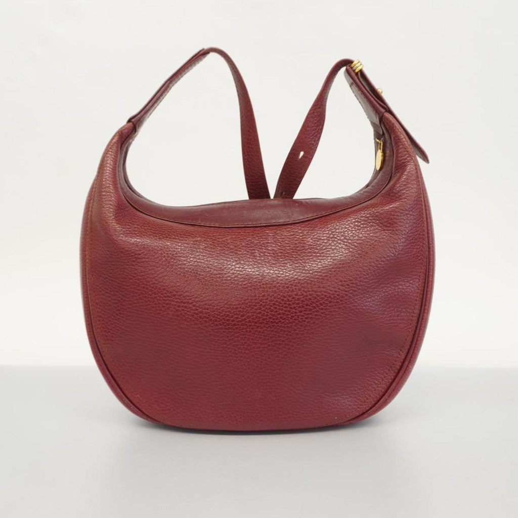 Pre-Owned Cartier Sizehoulder Bag Must Leather Red Ladies (Good)