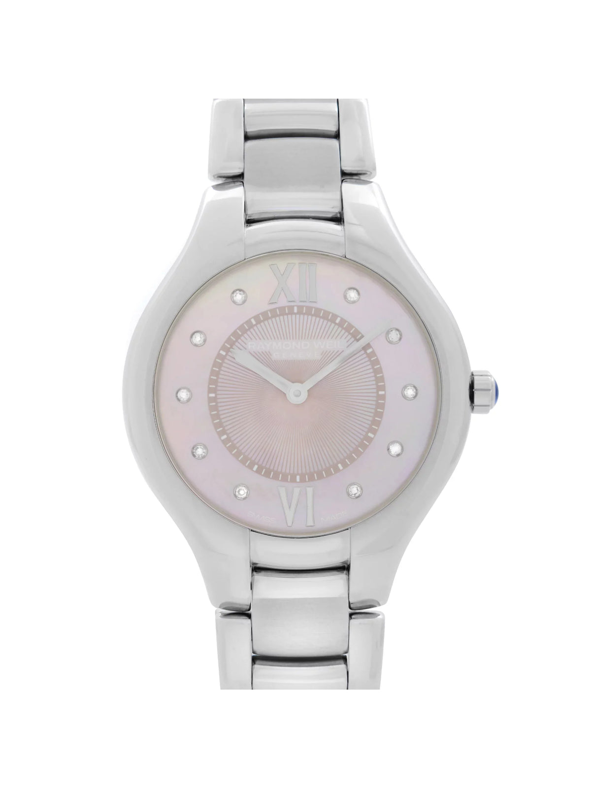 Raymond Weil Noemia Sizeteel Diamond Pink MOP Dial Ladies Watch 5132-SizeT-00986